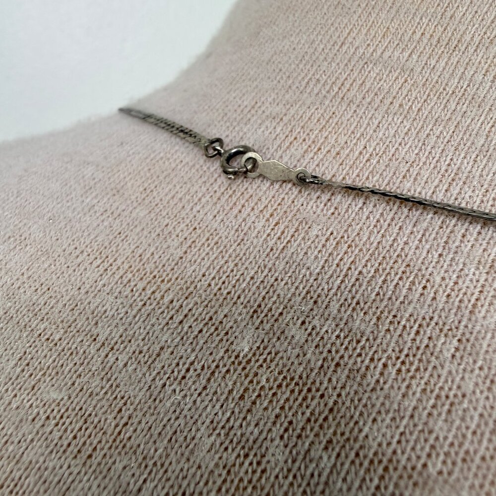 Vintage Sterling Silver Herringbone Chain Necklace 19" - Picture 5 of 7